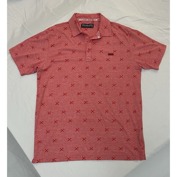 Dixon Flannel Company Heathered Red Finney Logo Premium Polo Shirt Mens Size XL - Picture 1 of 10
